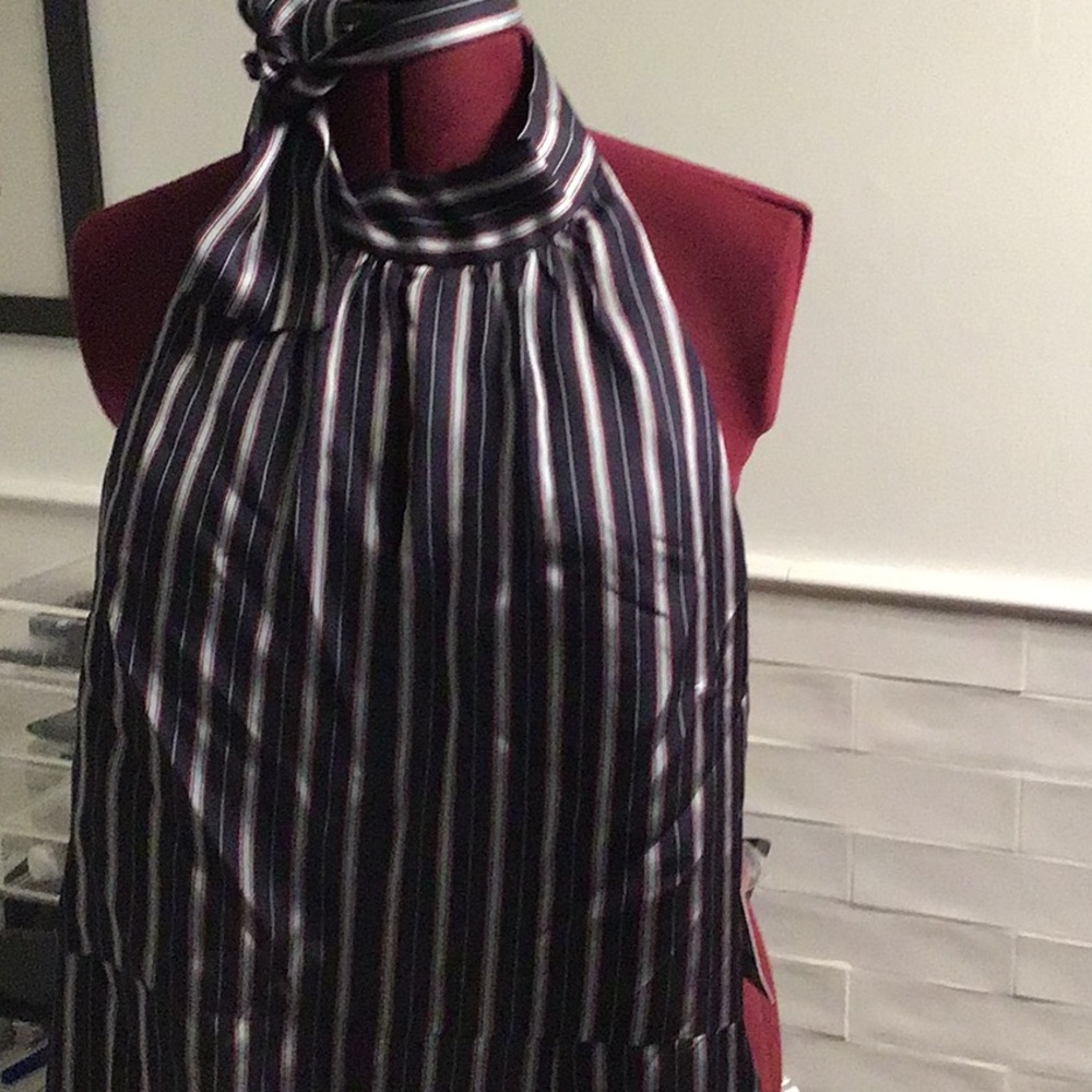 Worth backless halter menswear jumpsuit